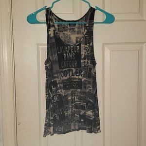 Rue21 Grey Newprint Tank Top